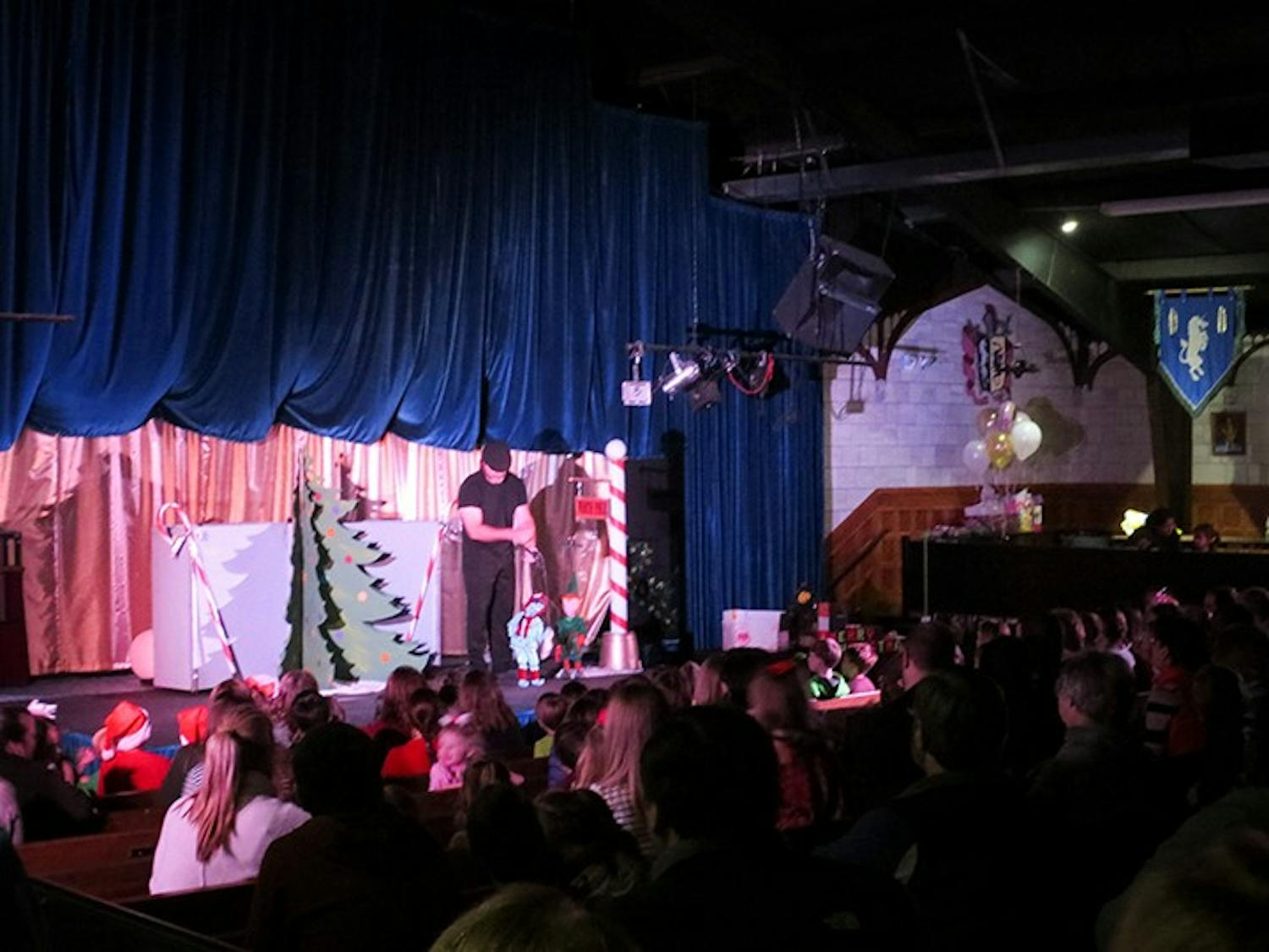 The Columbia Marionette Theatre puts on a Christmas show for a live audience. Columbia Marionette Theatre’s biggest customers are schools.