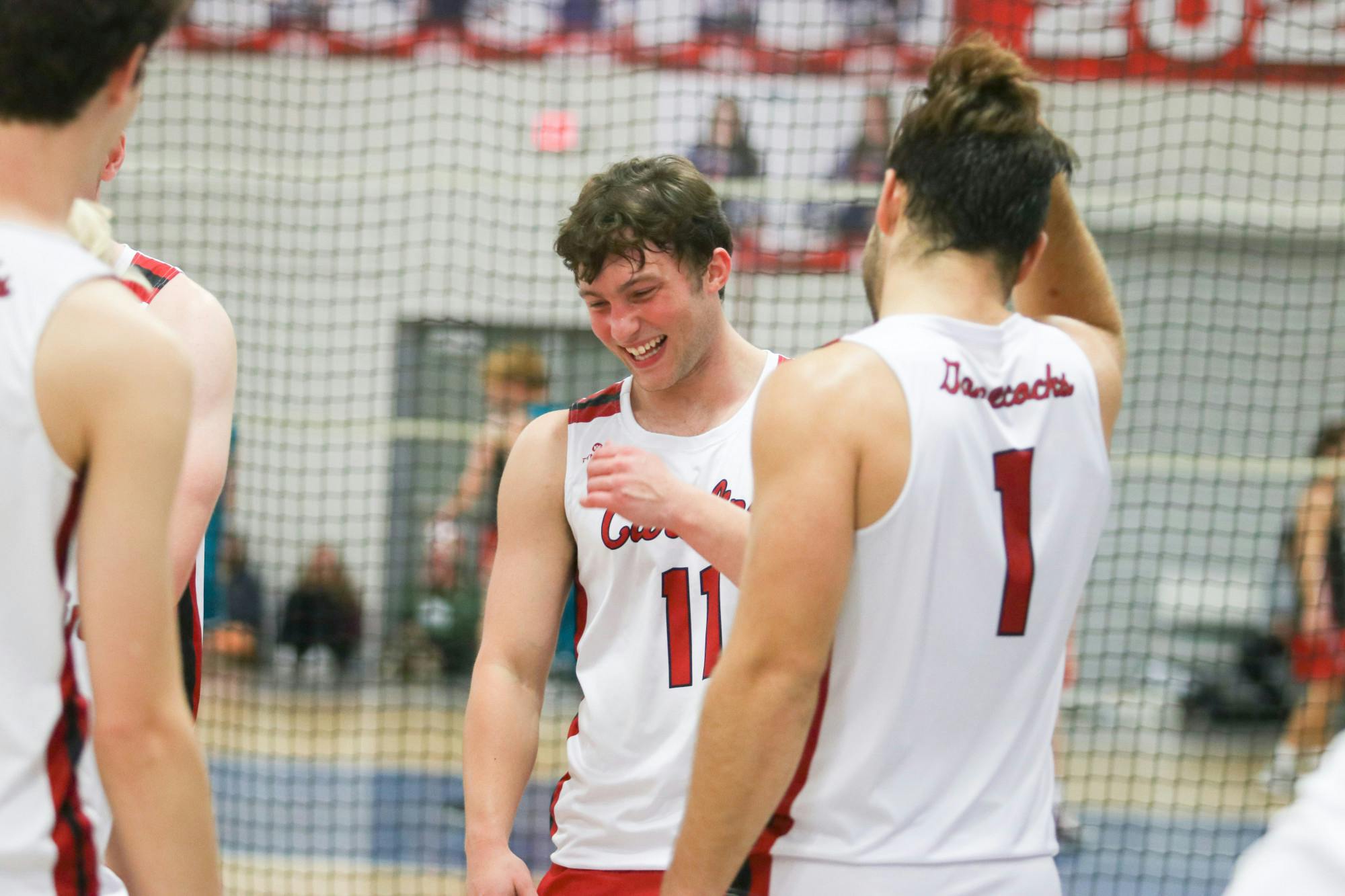 Alvernia University transfer Brady Correll makes his way to the net with senior opposite Robert Morrill to kick off another round of pool play with the Gamecocks A team. Although the Gamecocks hosted a full-day tournament, the A team and Garnet still made a competitive appearance at Wake Forest.&nbsp;