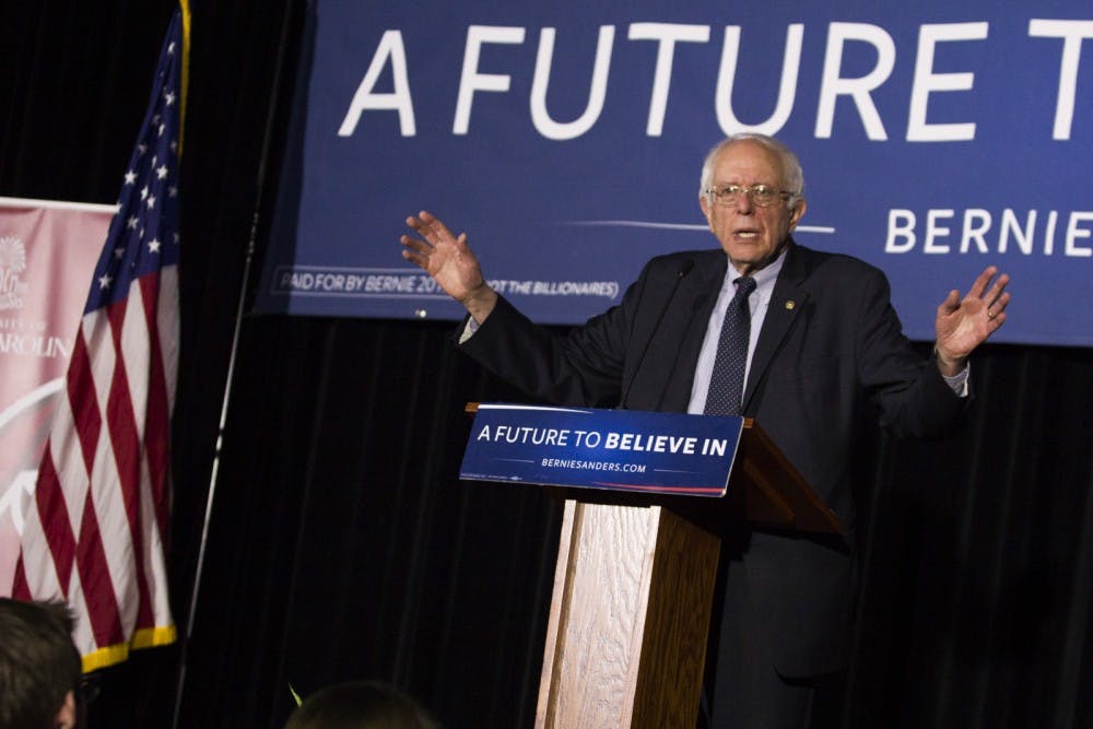 Sander addressed a capacity crowd in the Russell House Theater.