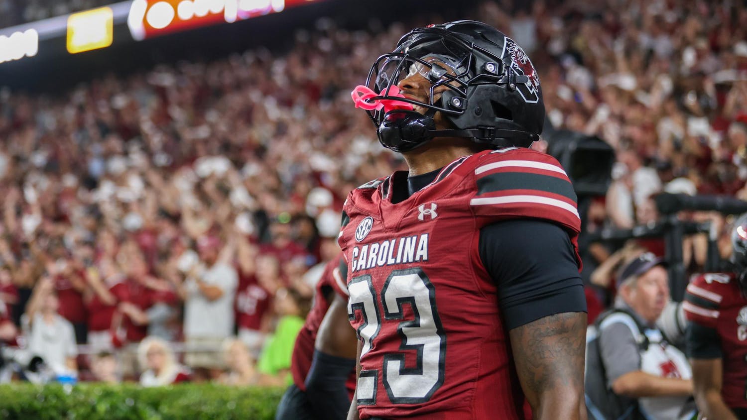 FILE — Redshirt junior defensive back Gerald Kilgore pictured during a game against South Carolina State on Sept. 6, 2025, at Williams-Brice Stadium. The Gamecocks are 2-1 (0-1 SEC) on the season after a loss to Vanderbilt to open conference play.