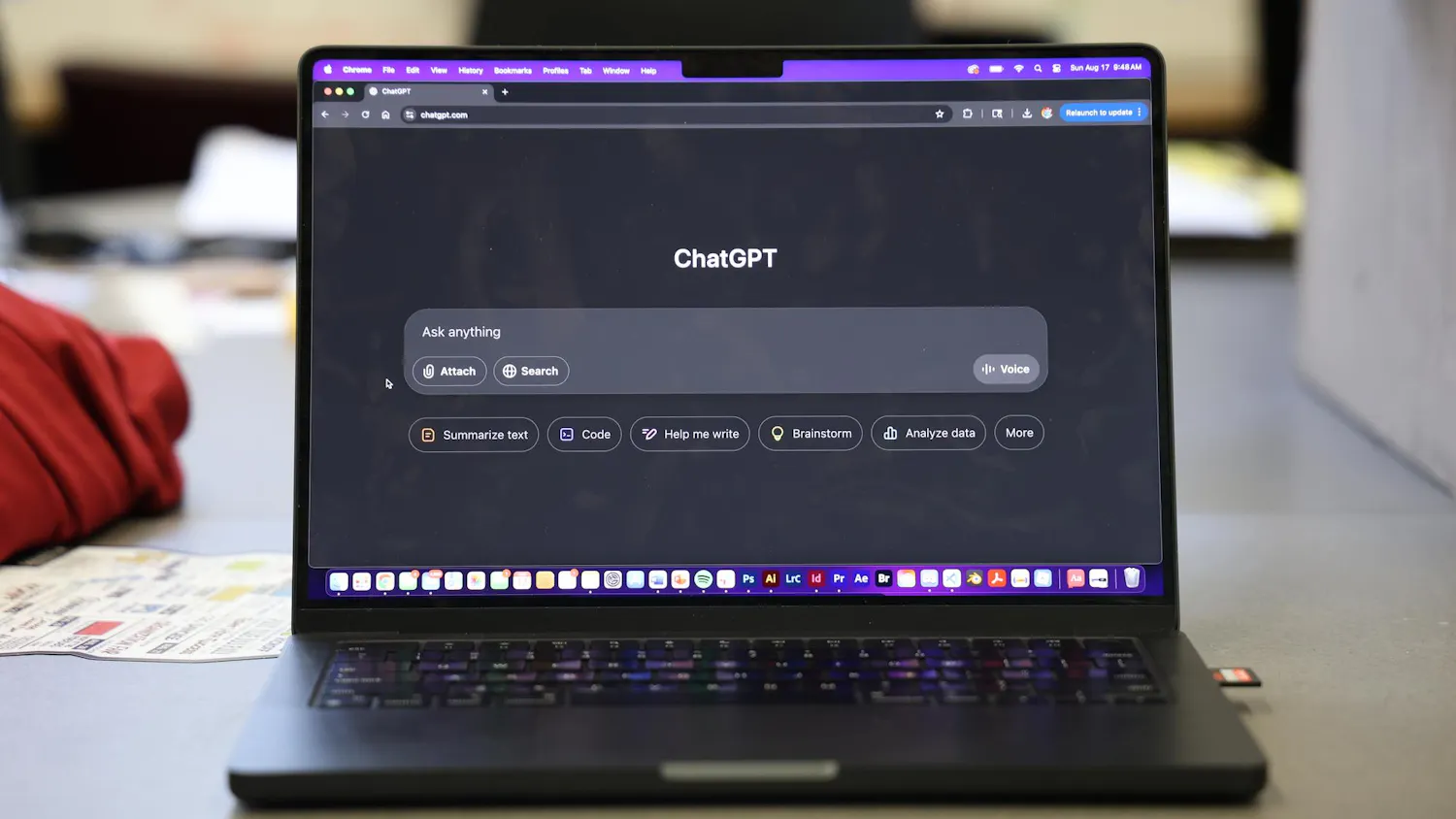 A computer displays the chat box for ChatGPT. USC entered into a $1.5 million deal with OpenAI to allow students EDU access to the service.
