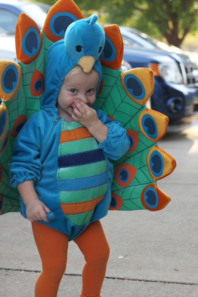 Pippa Smith, one of the younger children at the event, was dressed as a peacock.