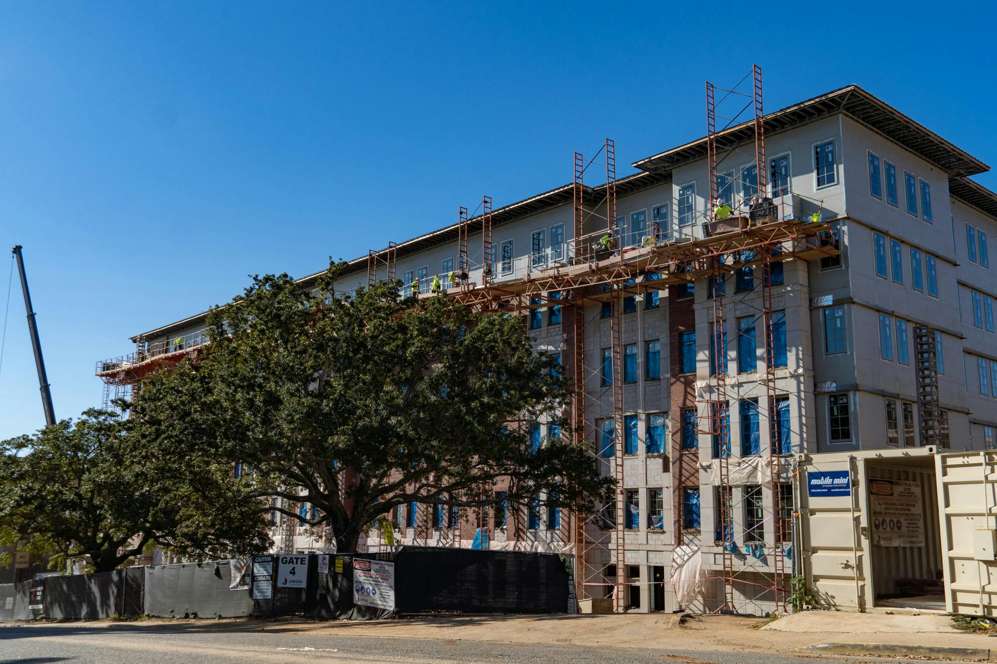 Construction site for Campus Village, a new on campus housing facility on Oct. 19, 2022. This new housing facility will be available for freshman by Fall 2023.