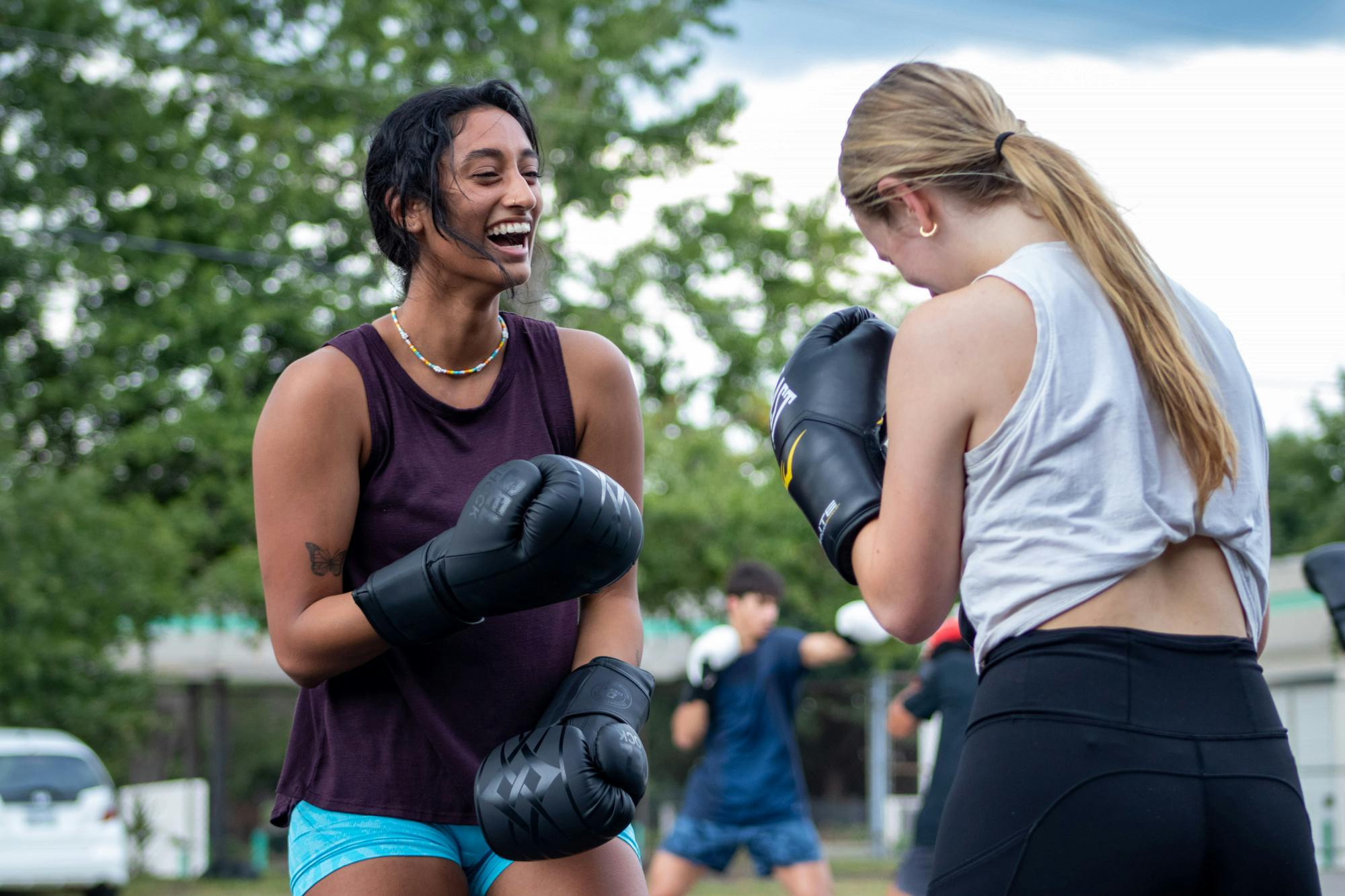 USC's Carolina Boxing Club gathers for an high-paced practice session on Sept. 12, 2022, at Battle Boxing Gym on Bluff Rd. in Columbia, S.C. The Carolina Boxing Club practices Monday, Wednesday and Friday afternoons for a variety of training sessions to prepare members for live-sparring sessions and tournaments taking place later this season.