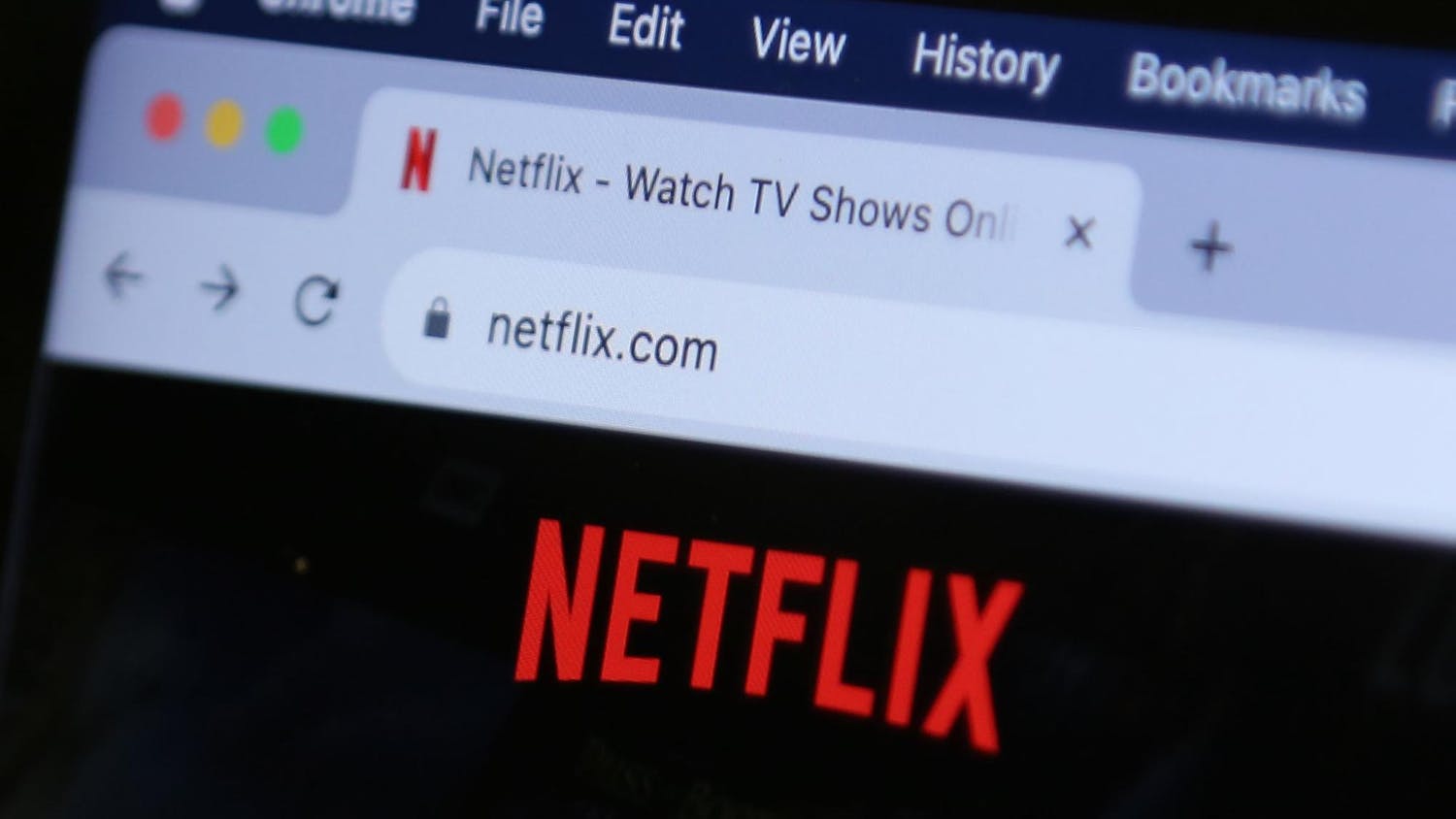 A photo illustration of a computer screen showing a tab open for Netflix on Oct. 5, 2023. Sex Education, a Netflix original show, premiered its final season on Sept. 21.