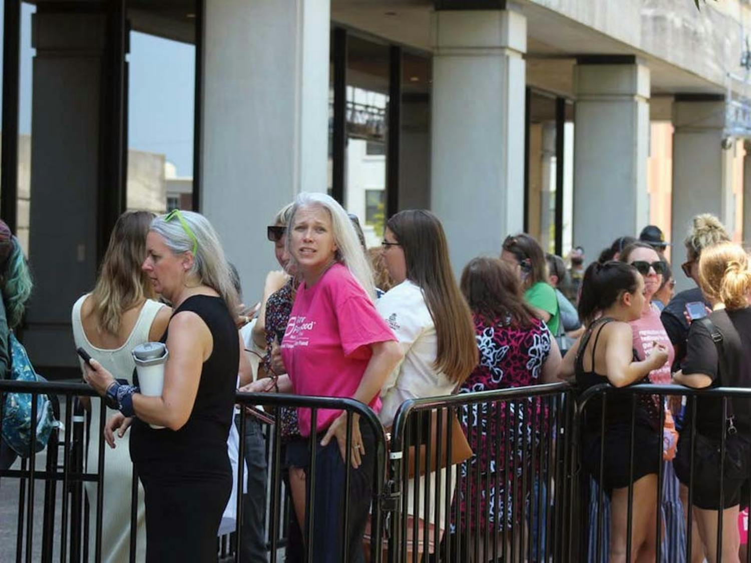 A crowd gathered outside the building where a special House committee met to decide the future of abortion in South Carolina. The committee heard testimony from the public July 7, 2022.