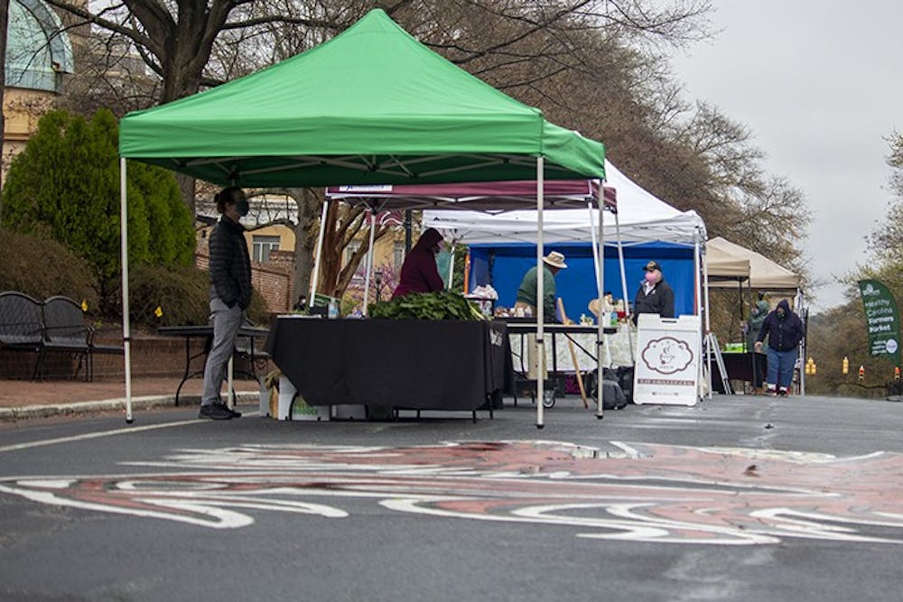 Vendors and campus organizations such as the Carolina Food Company and Sustainable Carolina return to Greene Street with fresh produce, succulents and more at the recently revived Healthy Carolina Farmers Market. The market is on Greene Street every Tuesday from 8 a.m. to 2 p.m.
