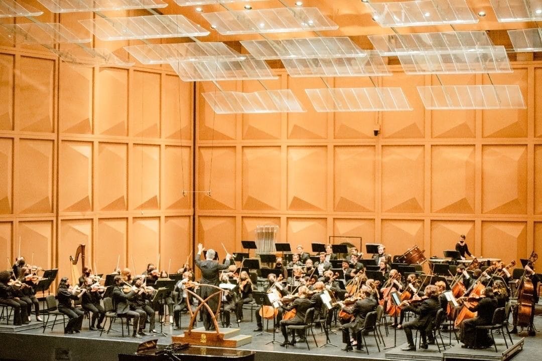Scott Weiss conducts the USC Symphony Orchestra in a concert from a previous season. "The Planets" will premiere on Sept. 22 at 7:30 p.m. at the Koger Center.