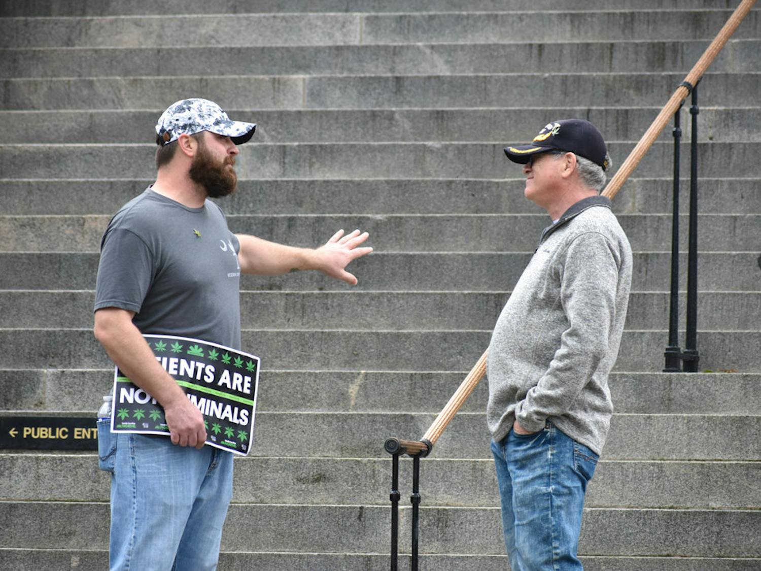 Education is one of the main pillars of South Carolina NORML. Protestors spoke with those passing by about healthy cannabis use.