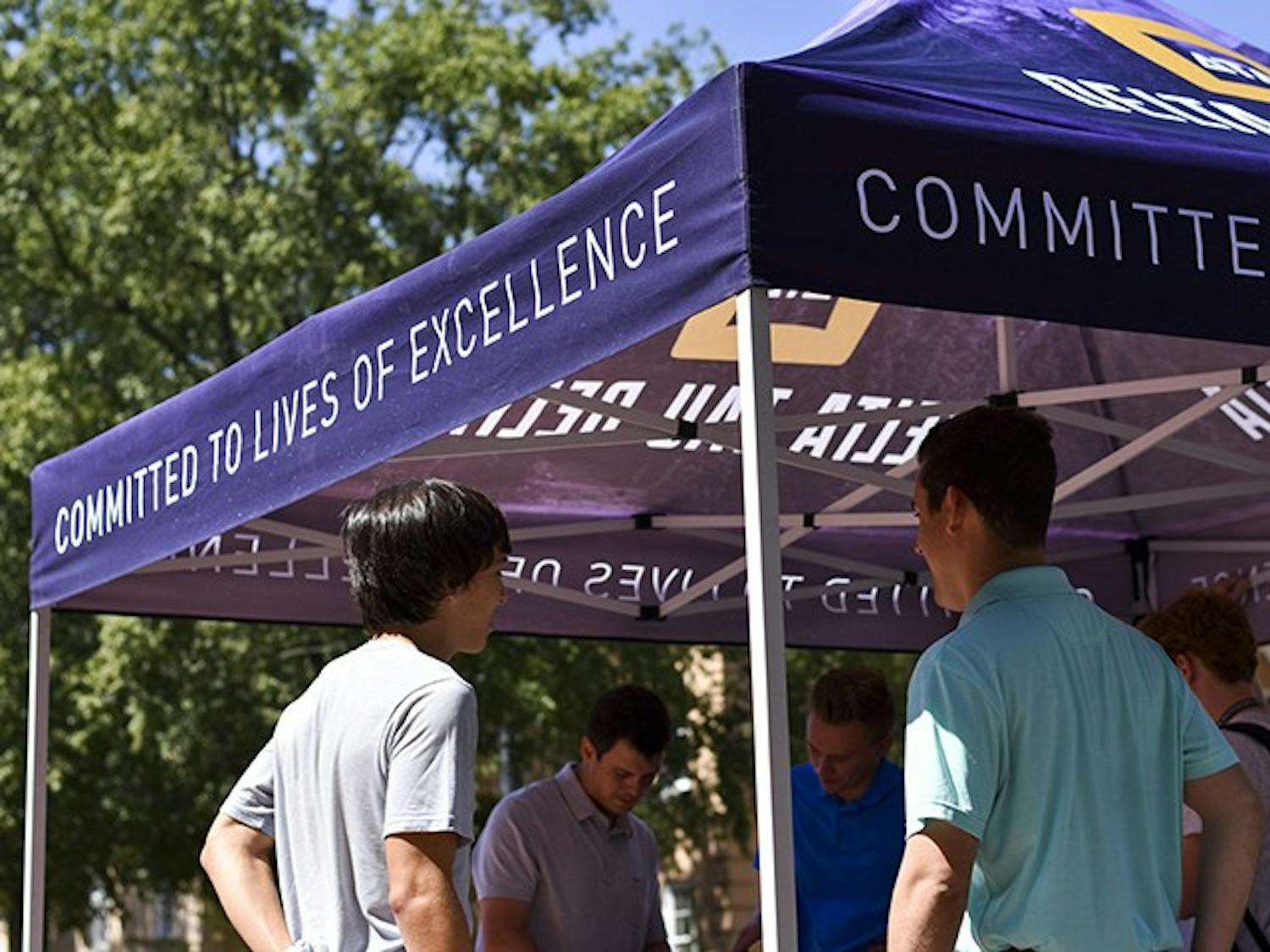 Delta Tau Delta is returning to the University of South Carolina campus following a temporary suspension in September of 2014. Founding members have been seen around campus recruiting and raising awareness of the returning fraternity.