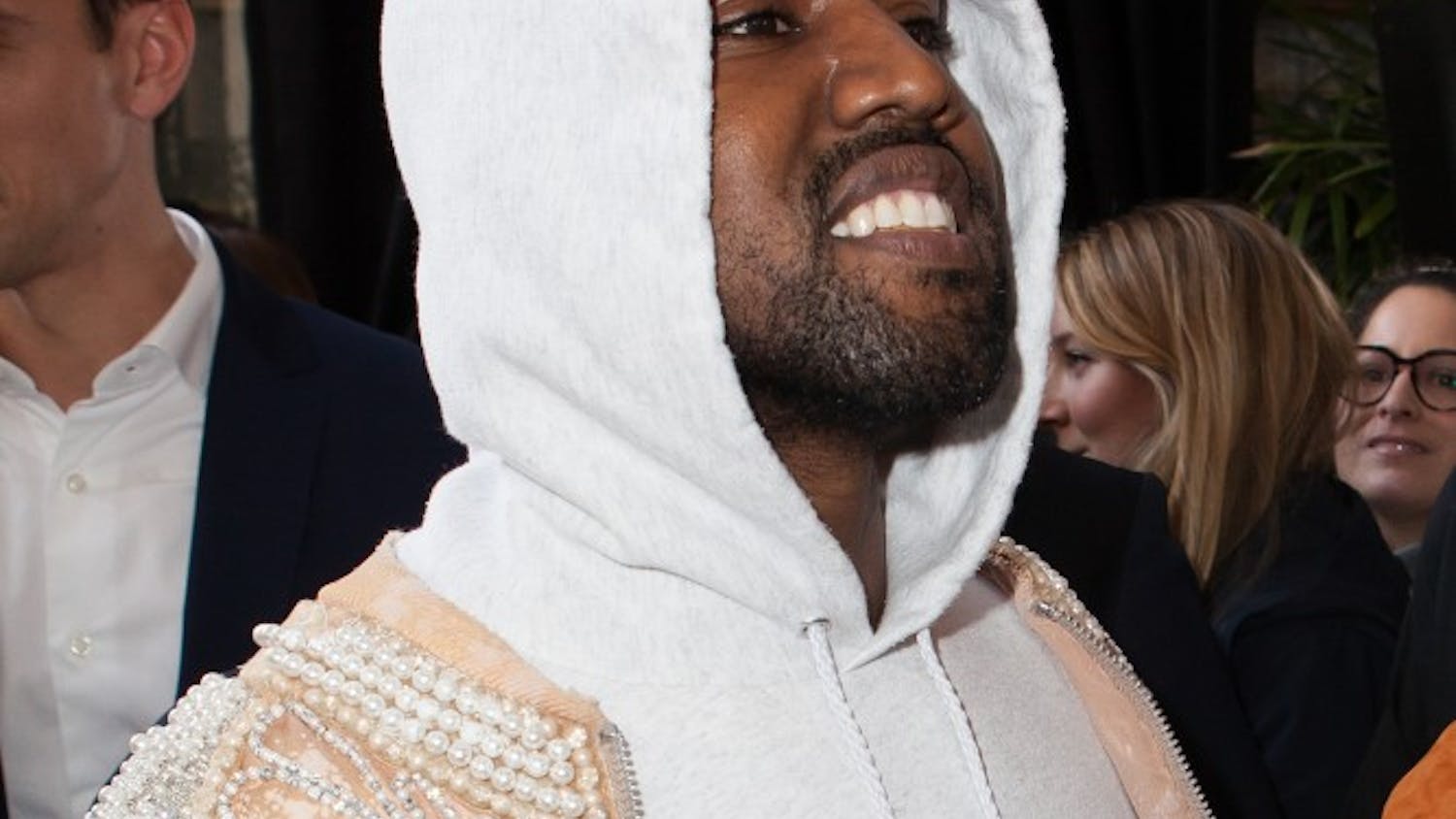 Kanye West attends the Balmain show at Paris Fashion Week on March 3, 2016. (Audrey Poree/Abaca Press/TNS)