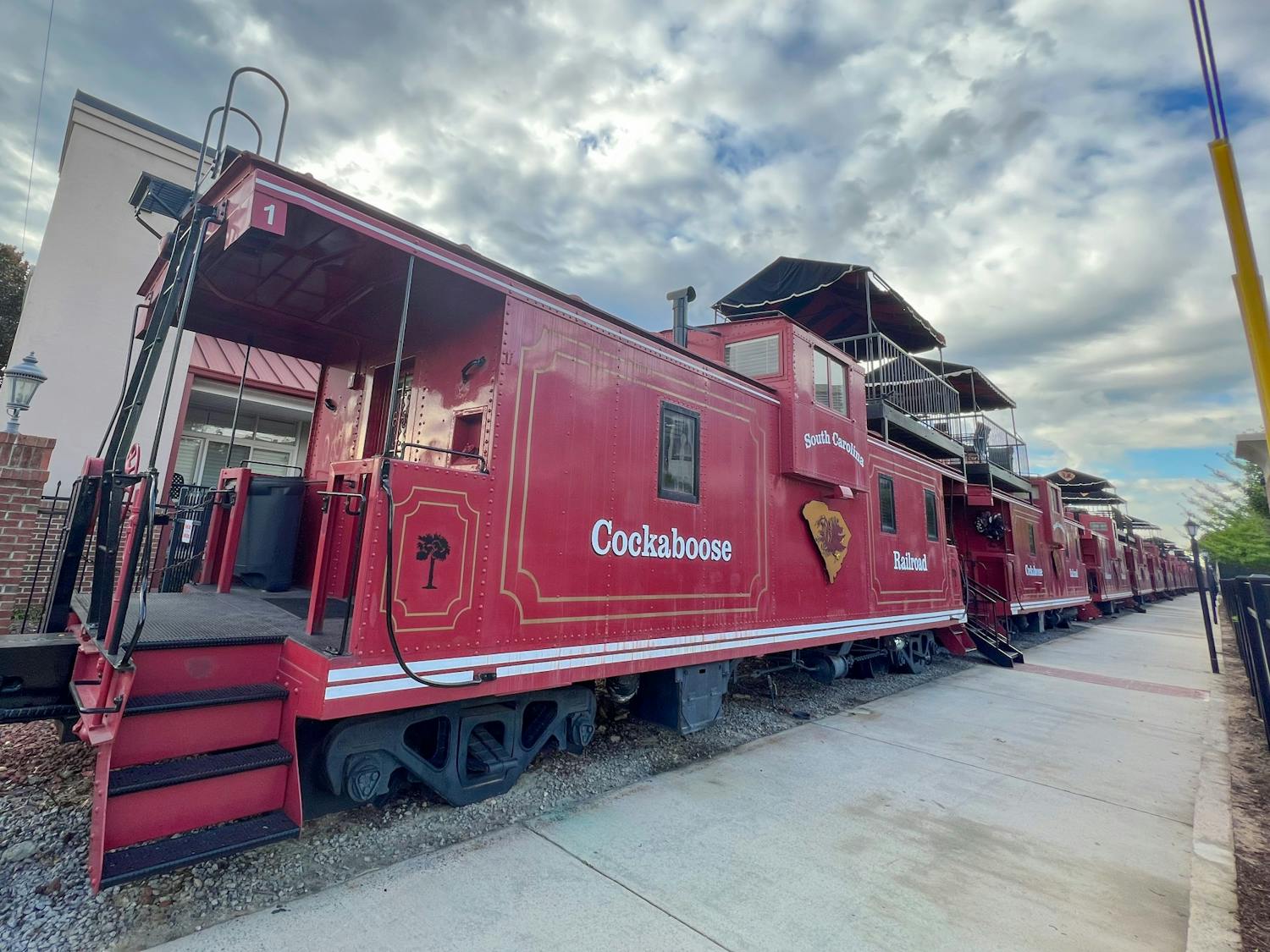 The Cockaboose railroad has 22 cars, and can be found behind Williams-Brice Stadium. Fans gather here during tailgating before home football games.