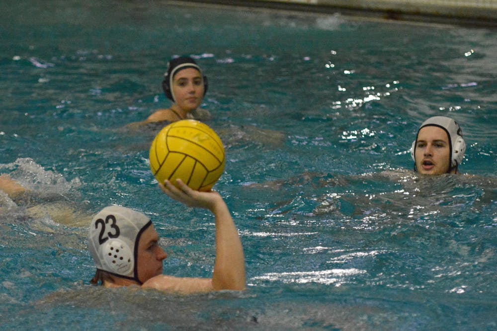 <p>Third-year Conor O'Shea and fourth-year Christian McCormick practice with the Gamecock Water Polo Club on October 3, 2023, in Blatt PEC's pool. The rise of club sports has helped boost the team's attendance numbers.</p>