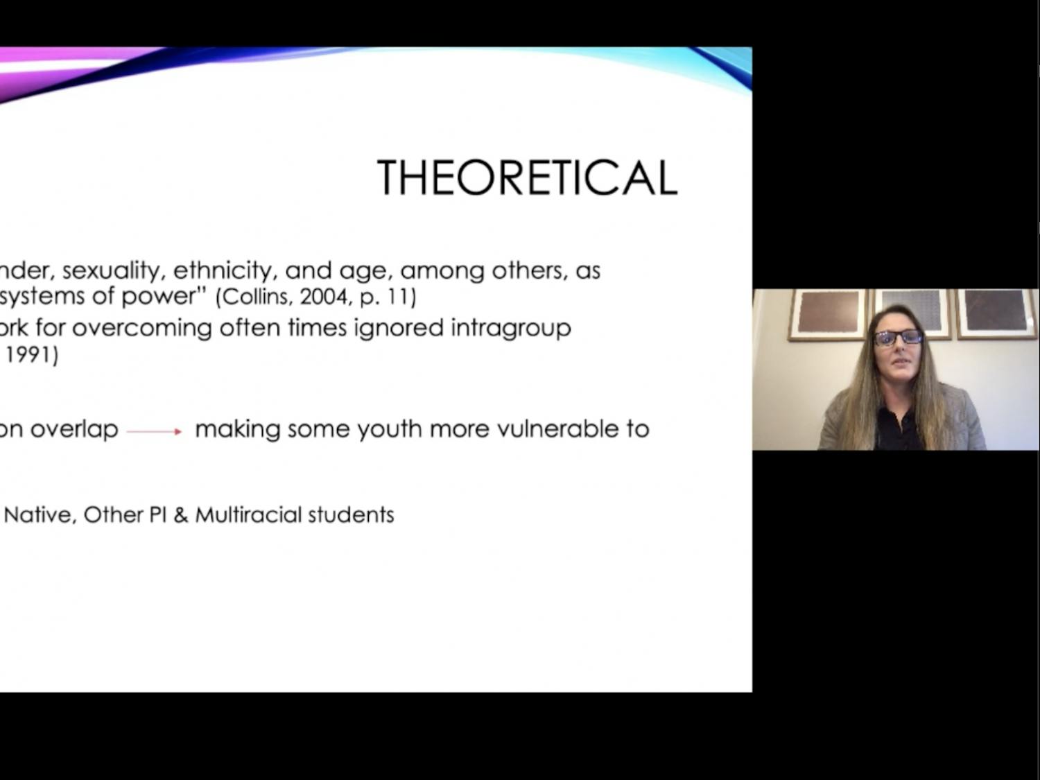Researcher and professor Dr. Lindsay Kahle Semprevivo from West Virginia University presented her work Monday that calls for reform in educational institutions based on disproportional rates of victimization for people of color that identify with the LGBTQ+ community. 