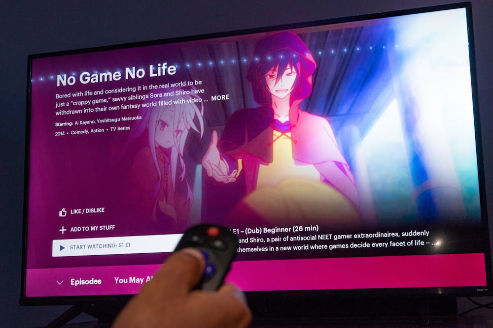 PHOTO ILLUSTRATION: A man watches an anime on a tv screen in Columbia, SC on Oct. 6, 2022. 