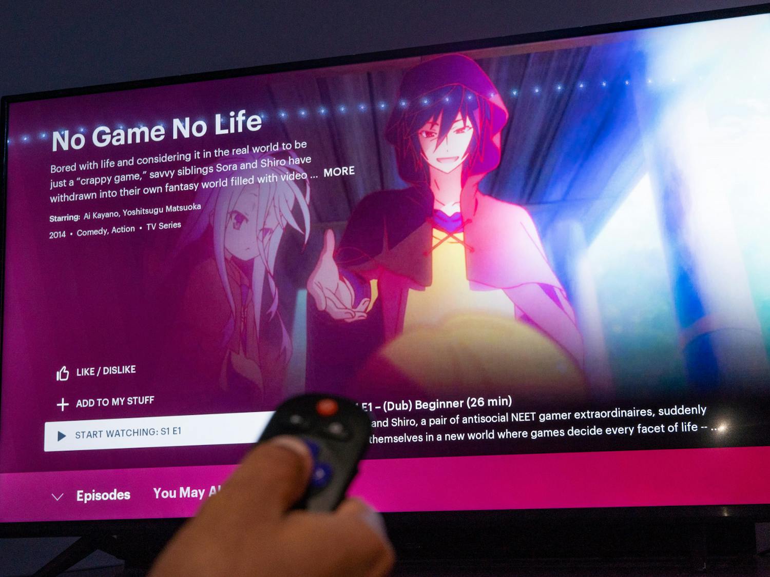 PHOTO ILLUSTRATION: A man watches an anime on a tv screen in Columbia, SC on Oct. 6, 2022. 