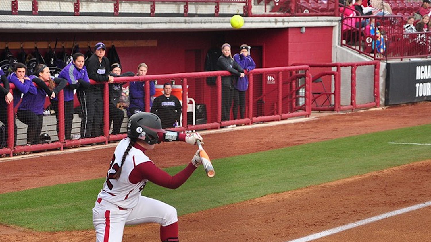 South Carolina junior outfielder Alaynie Page leads the Gamecocks in batting average (.514), home runs (6) and RBIs (19). 