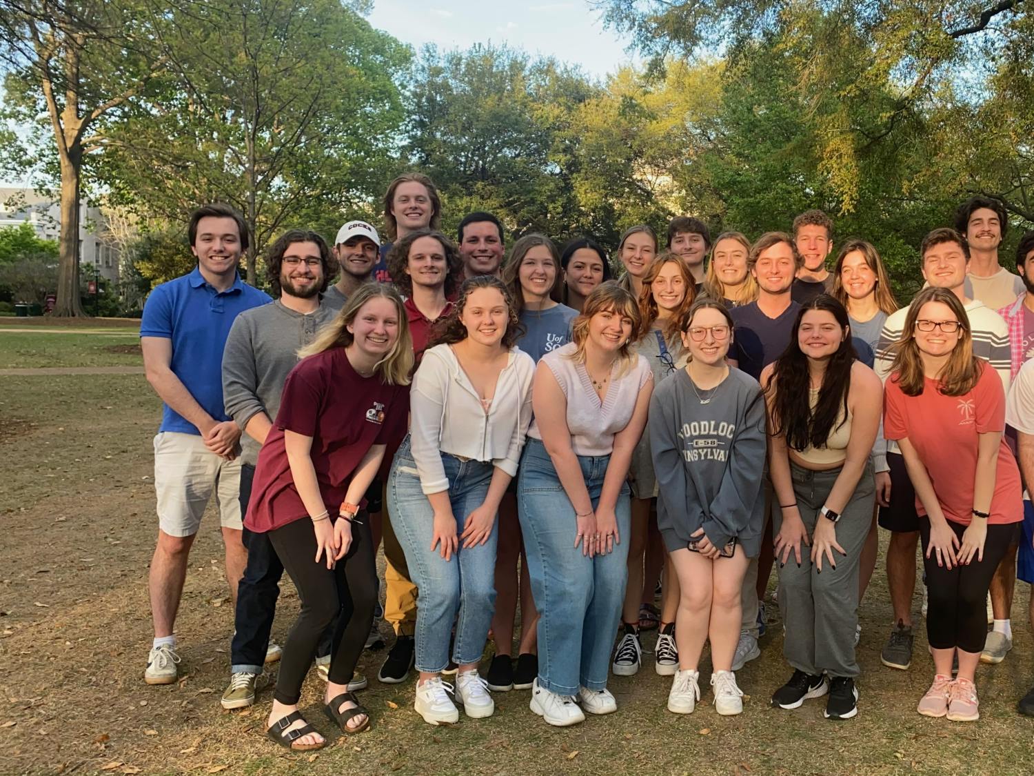  The Daily Gamecock’s senior staff poses for a photo on the Horseshoe at the University of South Carolina on March 30, 2022.