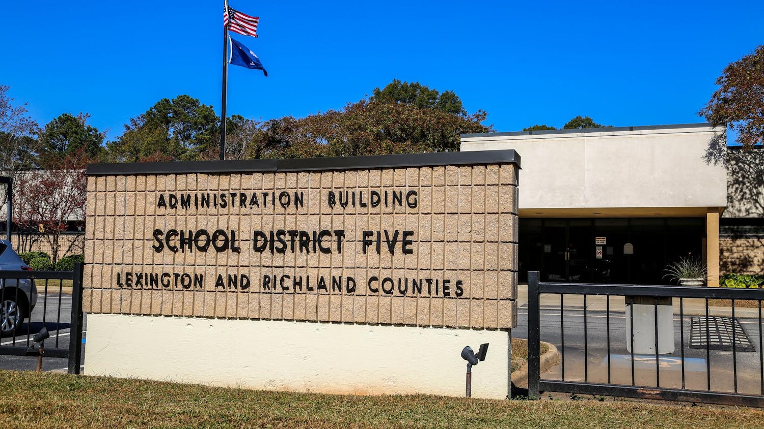 The district office for Lexington-Richland School District Five located at 1020 Dutch Fork Rd. in Irmo, South Carolina on Nov. 7, 2023. Lexington-Richland Five is one of several local school districts that recently voted to join a federal lawsuit against tech company Meta.