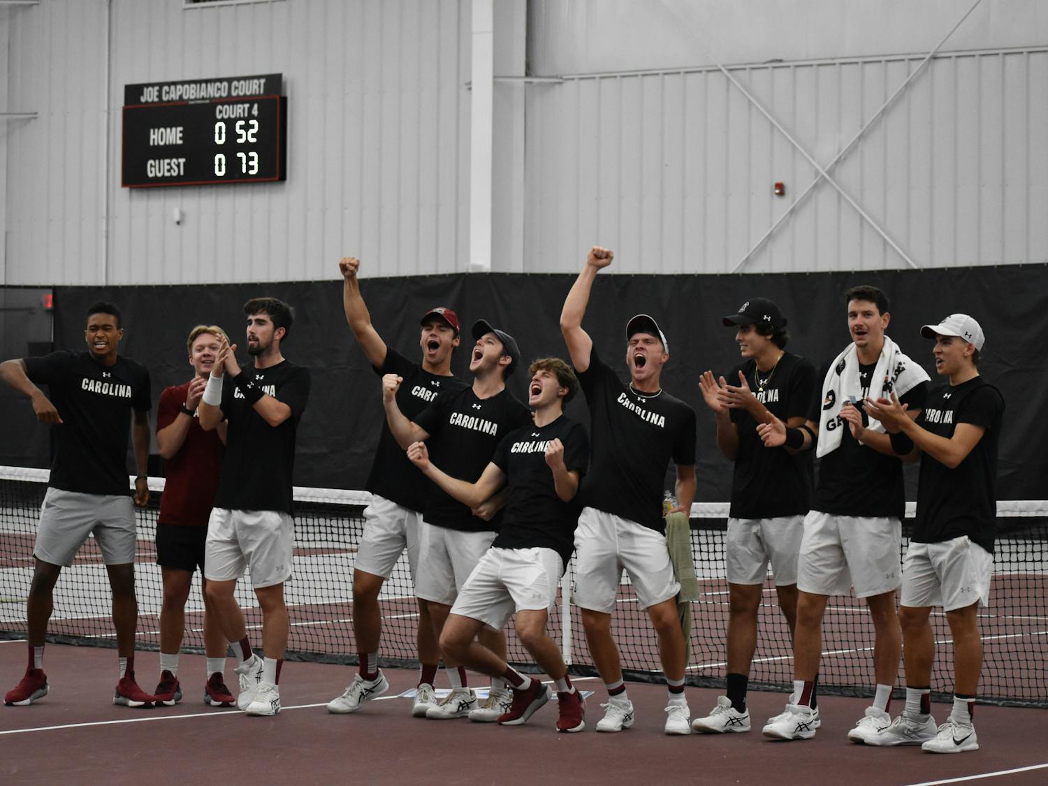 The No. 8 South Carolina men's tennis team extended its season-opening winning streak to five with two dominant victories during the ITA Kickoff Weekend. With those two victories, the Gamecocks earned a place in the ITA National Men's Team Indoor Championships beginning Feb. 17 in Chicago, Illinois.