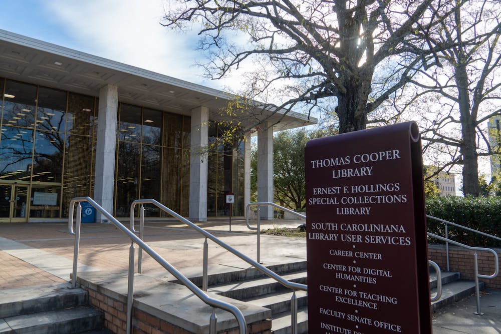 <p>FILE—A photo of the exterior of the Thomas Cooper Library on January 13, 2022. Dean of Libraries David Banush began his first day as dean on Nov. 1, 2022.</p>