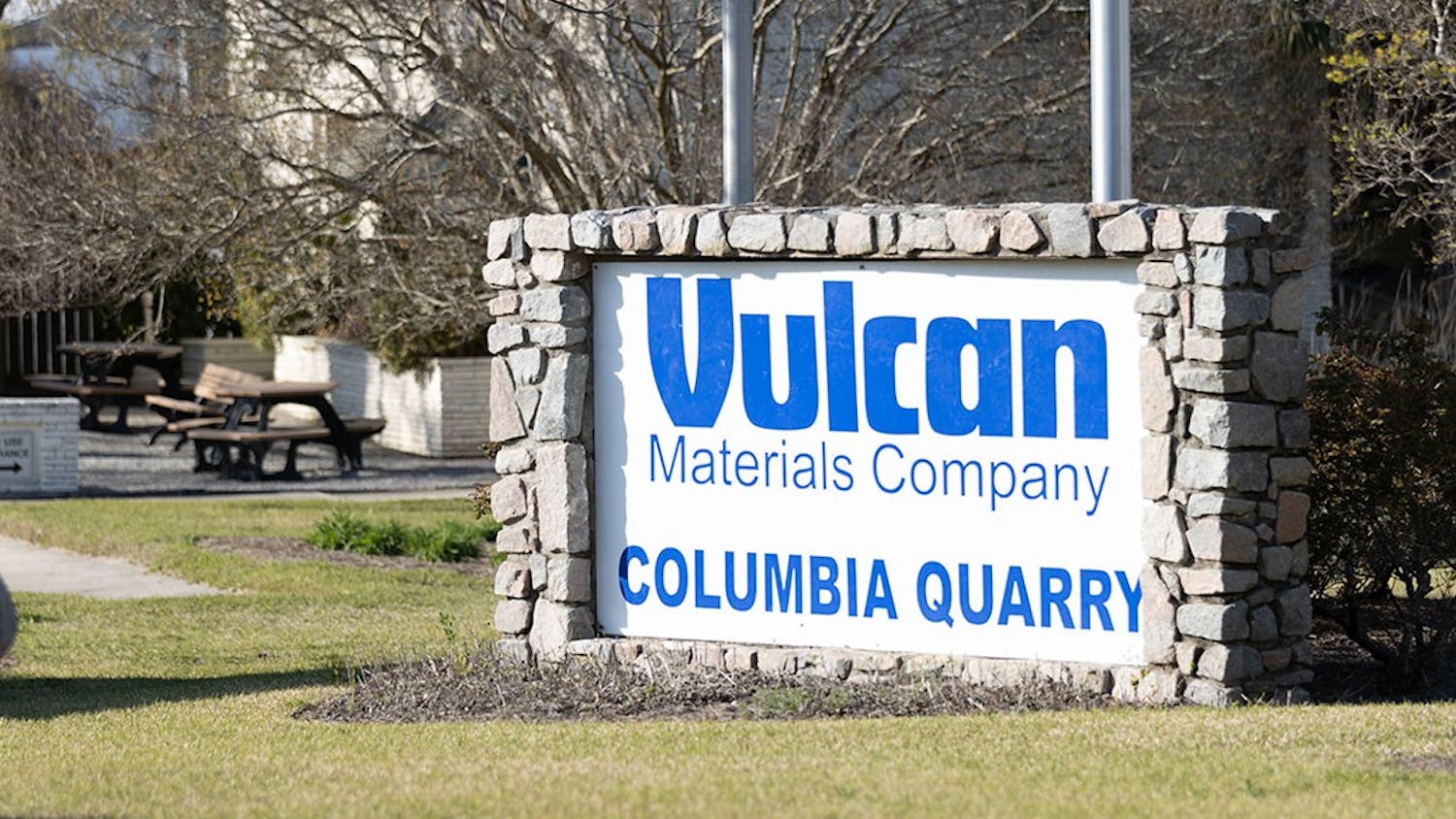 The Vulcan Materials Company Columbia Quarry entrance sign outside of the Columbia Quarry located on Georgia St. In the past two years, two USC students have been found dead in the quarry.