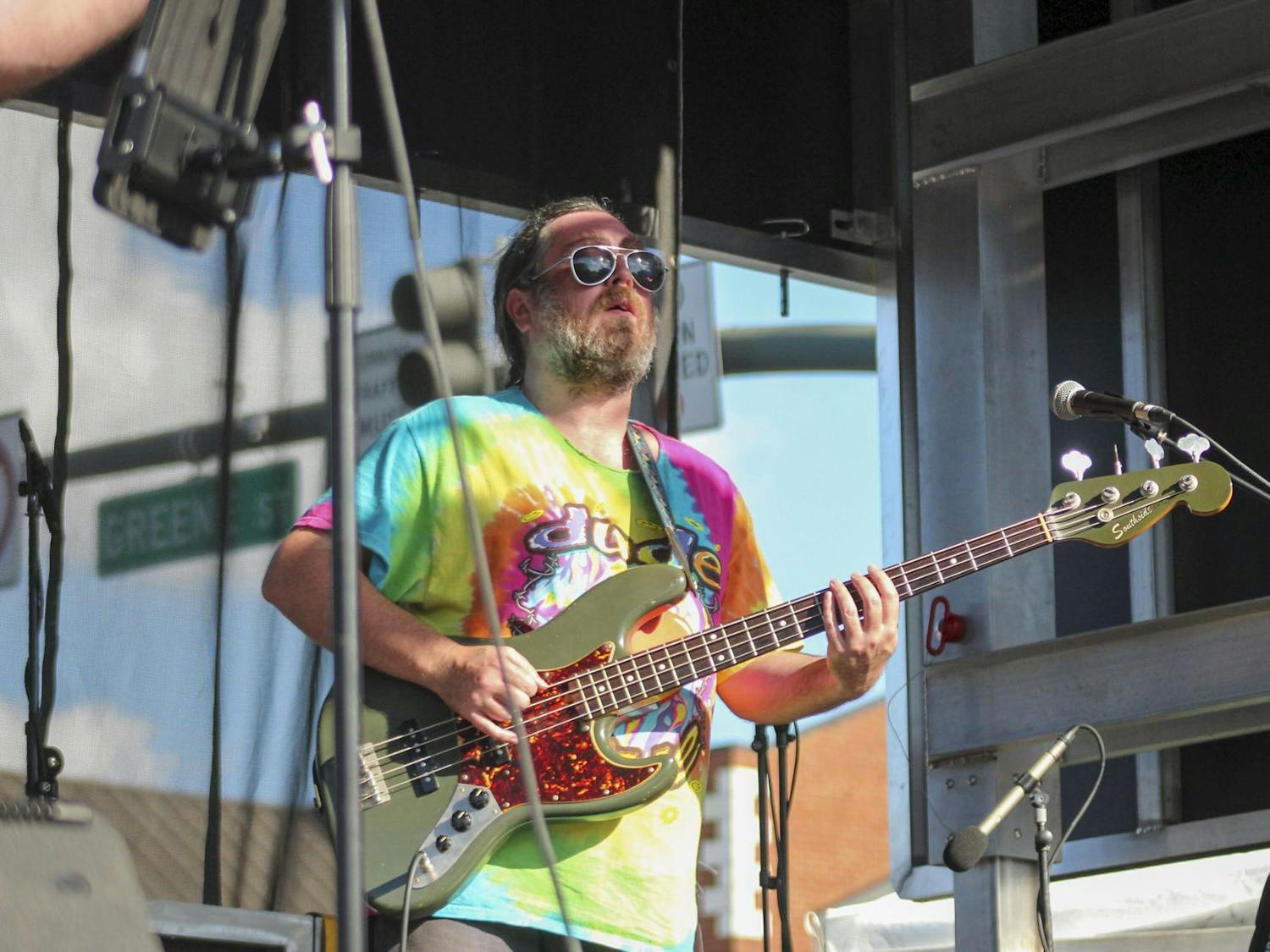 The guitarist of Jerry Garcia Band Cover Band plays for attendees at JerryFest on Oct. 6, 2024. JerryFest is a free outdoor concert held annually on the first Sunday in October in Five Points.