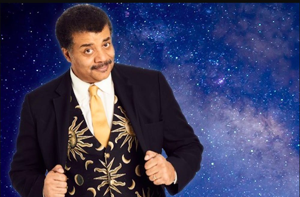 <p>A flyer of famous astrophysicist Neil Degrasse Tyson. Tyson's 2023 tour comes to the Koger Center on Wednesday where he will share his knowledge on recent scientific discoveries.</p>