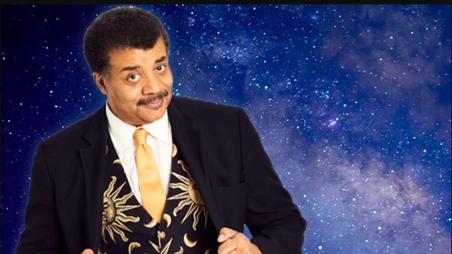 A flyer of famous astrophysicist Neil Degrasse Tyson. Tyson's 2023 tour comes to the Koger Center on Wednesday where he will share his knowledge on recent scientific discoveries.