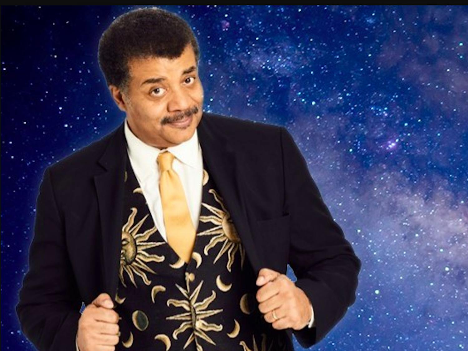 A flyer of famous astrophysicist Neil Degrasse Tyson. Tyson's 2023 tour comes to the Koger Center on Wednesday where he will share his knowledge on recent scientific discoveries.