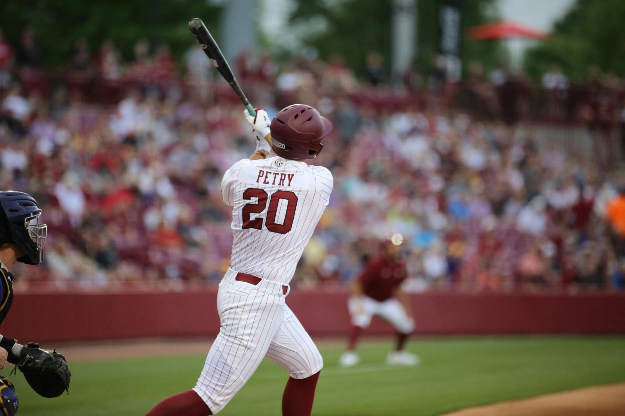 The No. 6 Gamecock baseball team split its series against the No. 1 LSU Tigers on April 6 and April 7, 2023. The planned three-game series was cut one game short due to inclement weather.