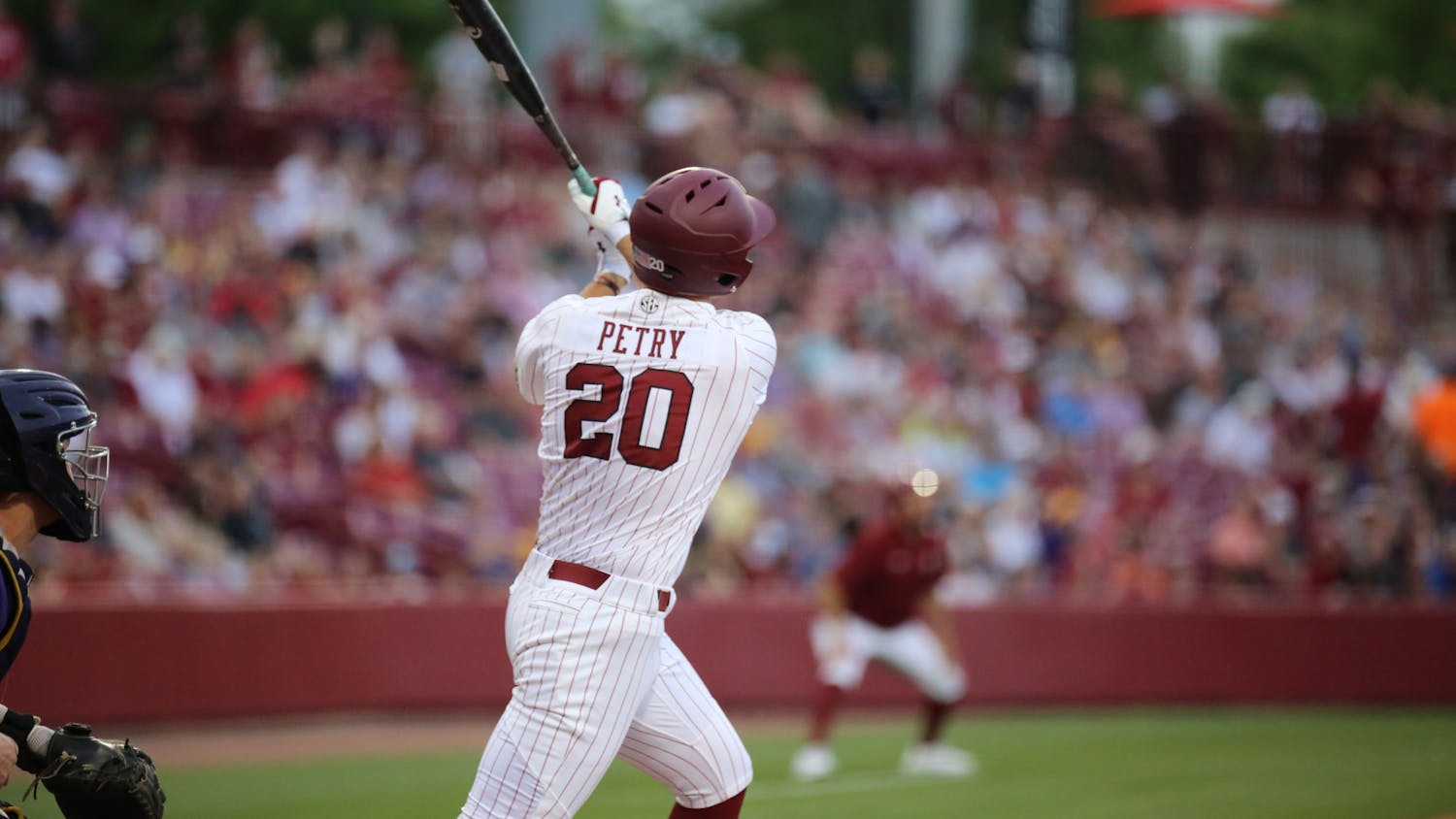 The No. 6 Gamecock baseball team split its series against the No. 1 LSU Tigers on April 6 and April 7, 2023. The planned three-game series was cut one game short due to inclement weather.