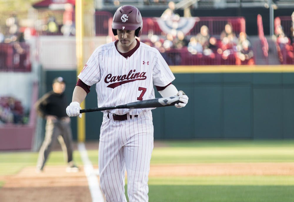 <p>DC Arendas, pictured, and the Gamecocks hope to be happier by the end of this weekend's Columbia Regional at Founders Park.</p>