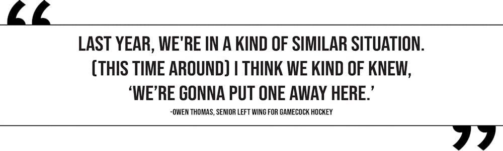Club hockey player Owen Thomas reflects on career after game-winning goal  against Georgia - The Daily Gamecock at University of South Carolina