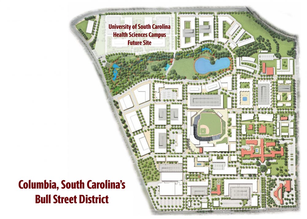 <p>A map of the future Bull Street health science campus, which is set to be completed in 2026. The campus will offer advanced research, additional medical education programs and specialized patient treatments.</p>