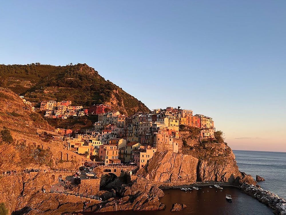 The town of Cinque Terre is on the west coast of Italy. Alexa Schaum, a fourth-year marketing and management entrepreneurship student, studied abroad in Milan, Italy in Fall 2021.