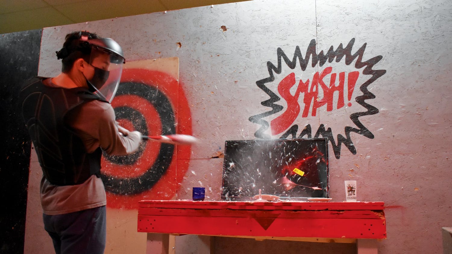 The Smash Room in West Columbia is the perfect place to relieve stress. Visitors are allowed to smash items such as mugs, glasses and even televisions.