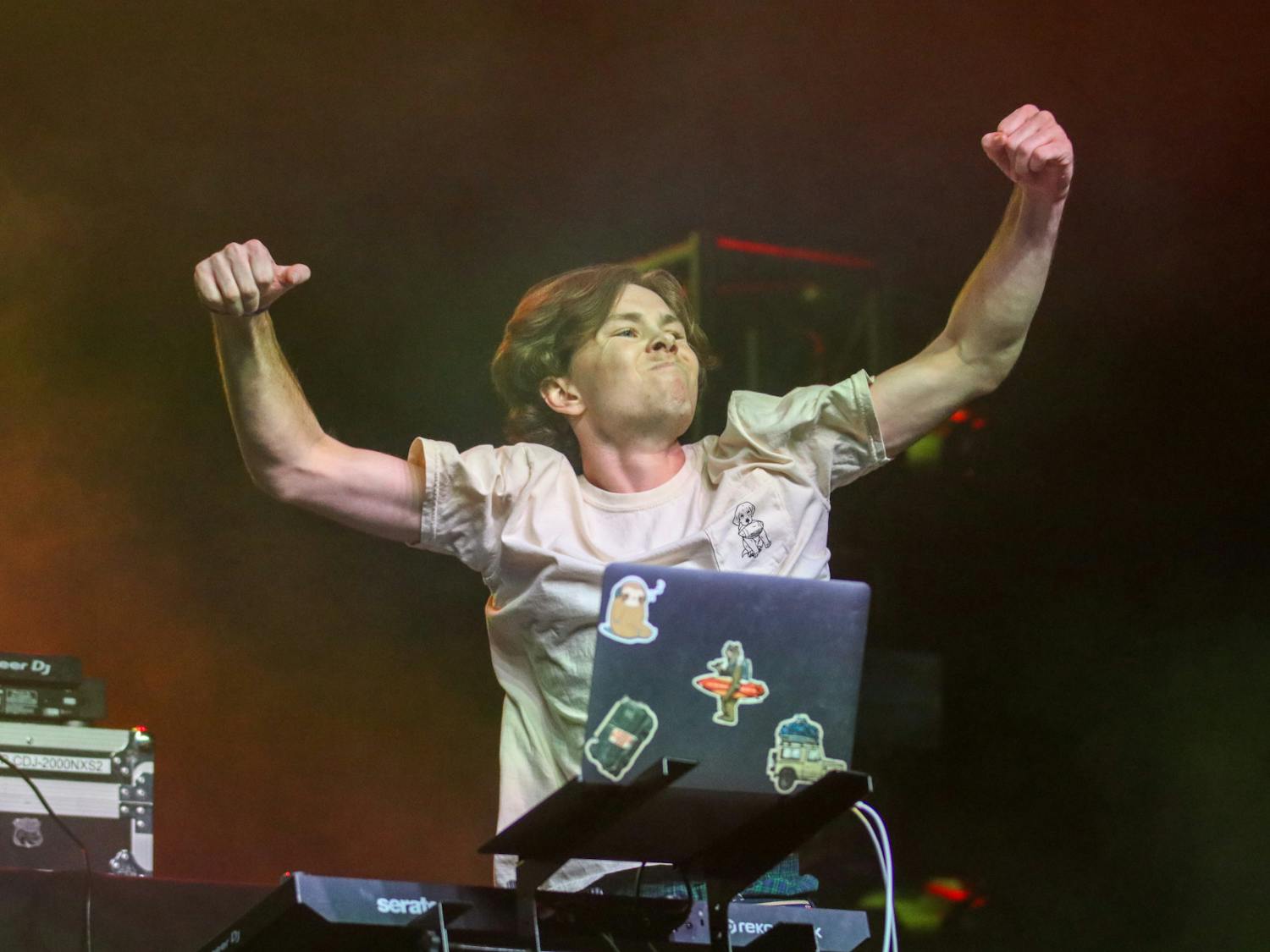 A pair of student DJs opened for T-Pain at Cockstock. The student DJs played remixes of various pop hits to get the crowd moving before the main event on Oct. 21, 2022.