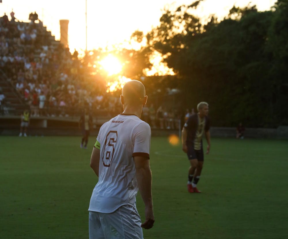 <p>Junior midfielder Mika Habel looks across the field during a match against Florida International on Sept. 2, 2025, at Stone Stadium. The Gamecocks defeated the Panthers 3-2.</p>