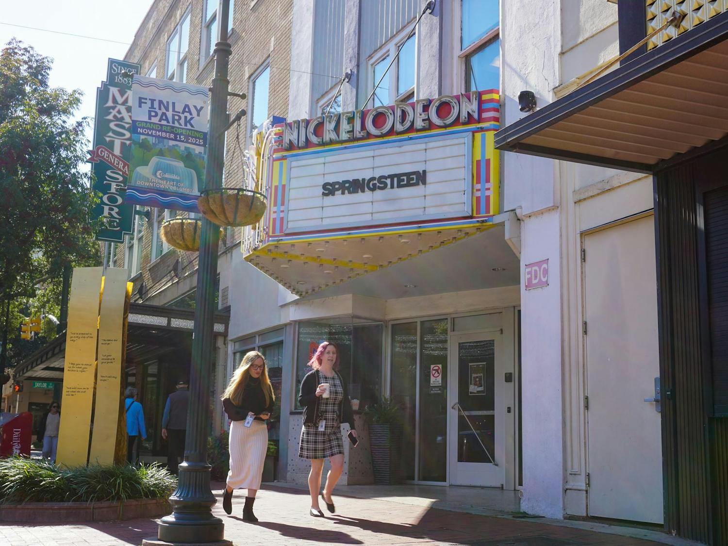 People walking by The Nickelodeon Theater at 1607 Main Street on Nov. 3, 2025. The Nick will host the South Carolina Underground Film Festival from Nov. 7-9. The festival will showcase independent filmmakers' films with awards from various categories given out at the end.