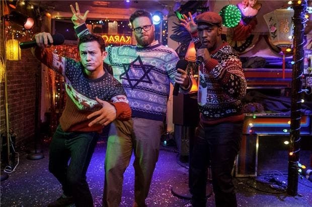 Seth Rogen stars alongside Joseph Gordon-Levitt and Anthony Mackie in Rogen's latest stoner comedy.