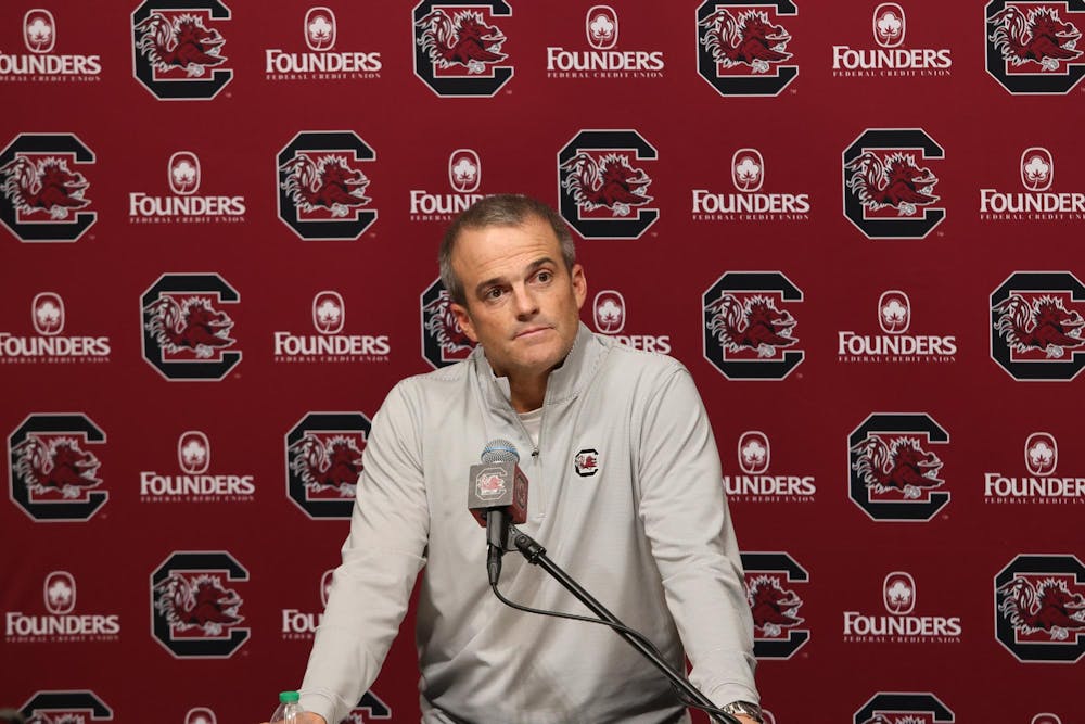 <p>Head coach Shane Beamer speaks to reporters during his weekly press conference on Nov. 12, 2024. Beamer and the Gamecocks are set to face the Missouri Tigers, who have beaten South Carolina five years in a row. </p>