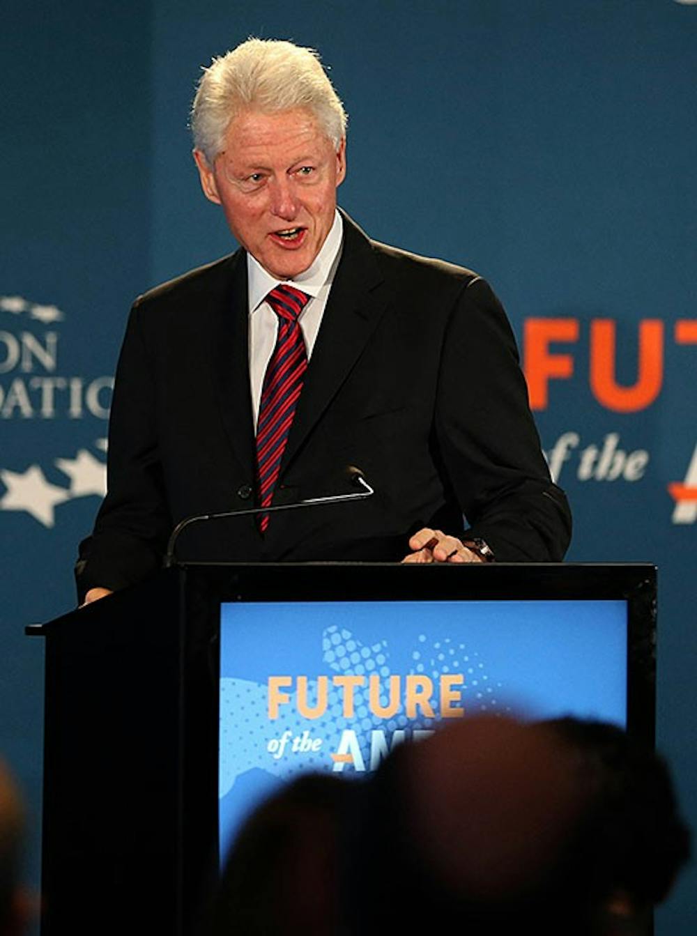 President Bill Clinton speaks during the opening session of the  Clinton Foundation&apos;s Future of the Americas event at the University of Miami on Thursday, Dec. 11, 2014 in Miami. (Pedro Portal/Miami Herald/TNS) 