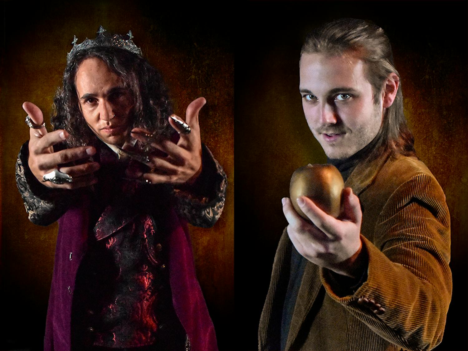 Fourth-year theater student Nakoa Zurlo as Hades, fourth-year theater student Cady Gray as Aphrodite and fourth-year theater student Cameron Giordano as Midas.