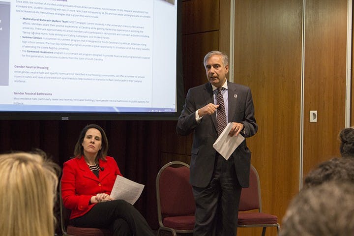 President Harris Pastides promoted inclusiveness, not just tolerance, as an ideal for the university to work toward.