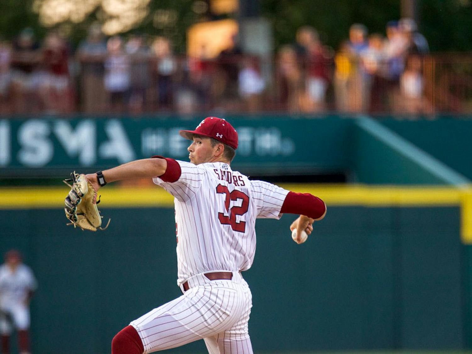 Junior pitcher Will Sanders started the opener for South Carolina on April 20, 2023. The Gamecocks defeated the Gators in the first game of the series 13-3.&nbsp;