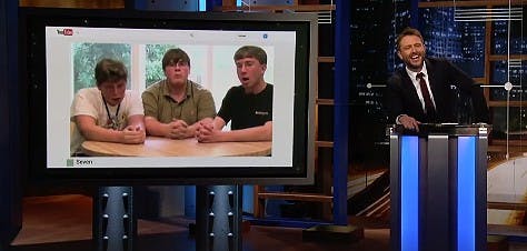 Stephen Simmons and Scott McFall's YouTube video makes its way to "@midnight with Chris Hardwick" on Comedy Central.