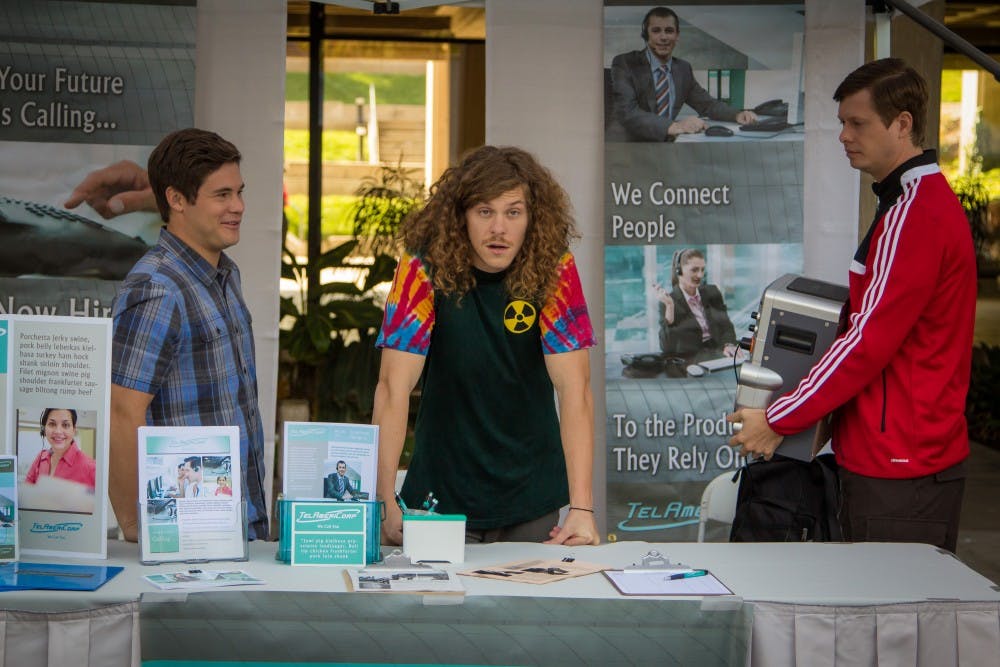 <p>Adam, Blake and Ders try to recruit undergraduates to join TelAmeriCorp in the Season 5 premiere of Workaholics.</p>