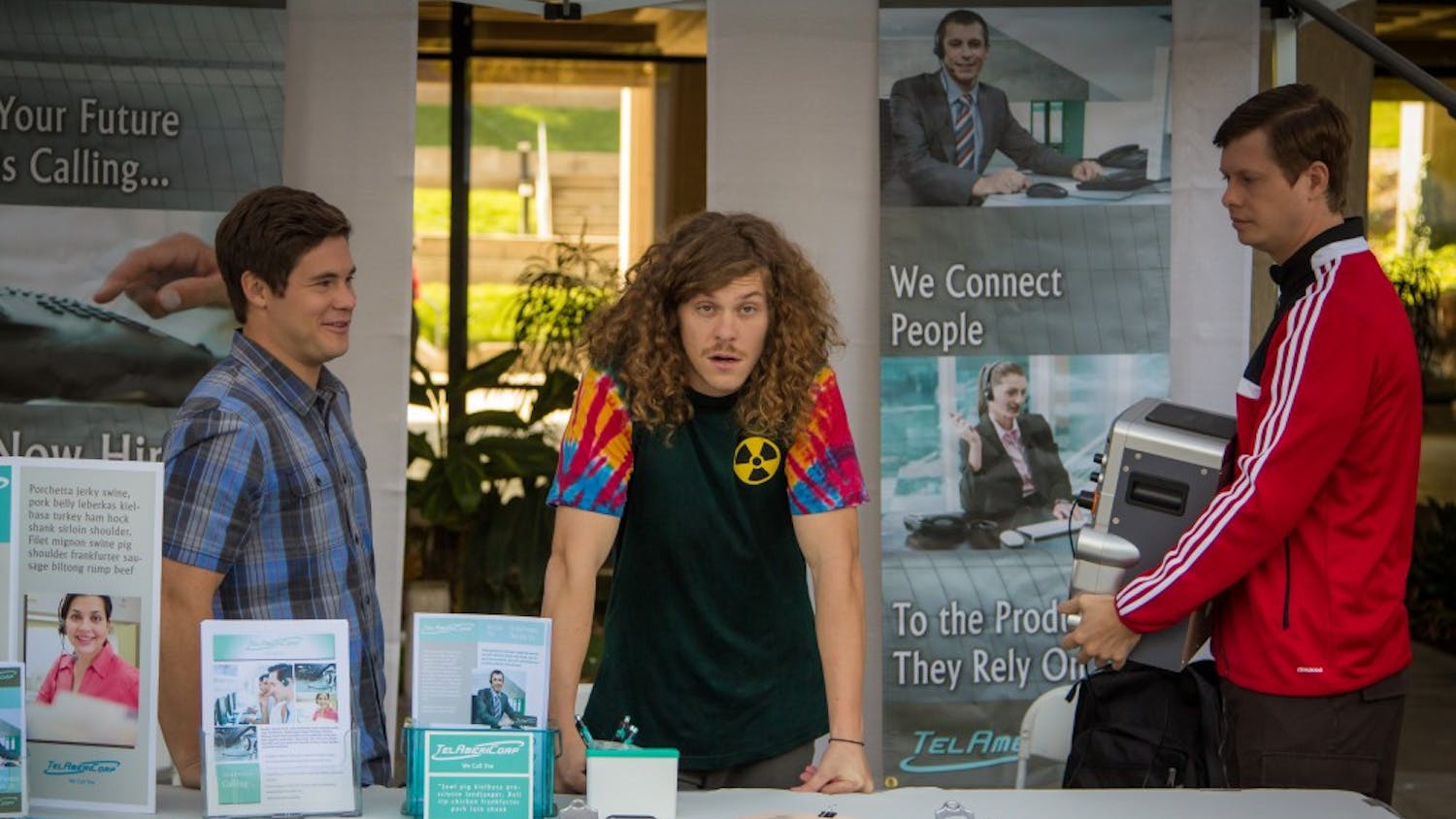 Adam, Blake and Ders try to recruit undergraduates to join TelAmeriCorp in the Season 5 premiere of Workaholics.