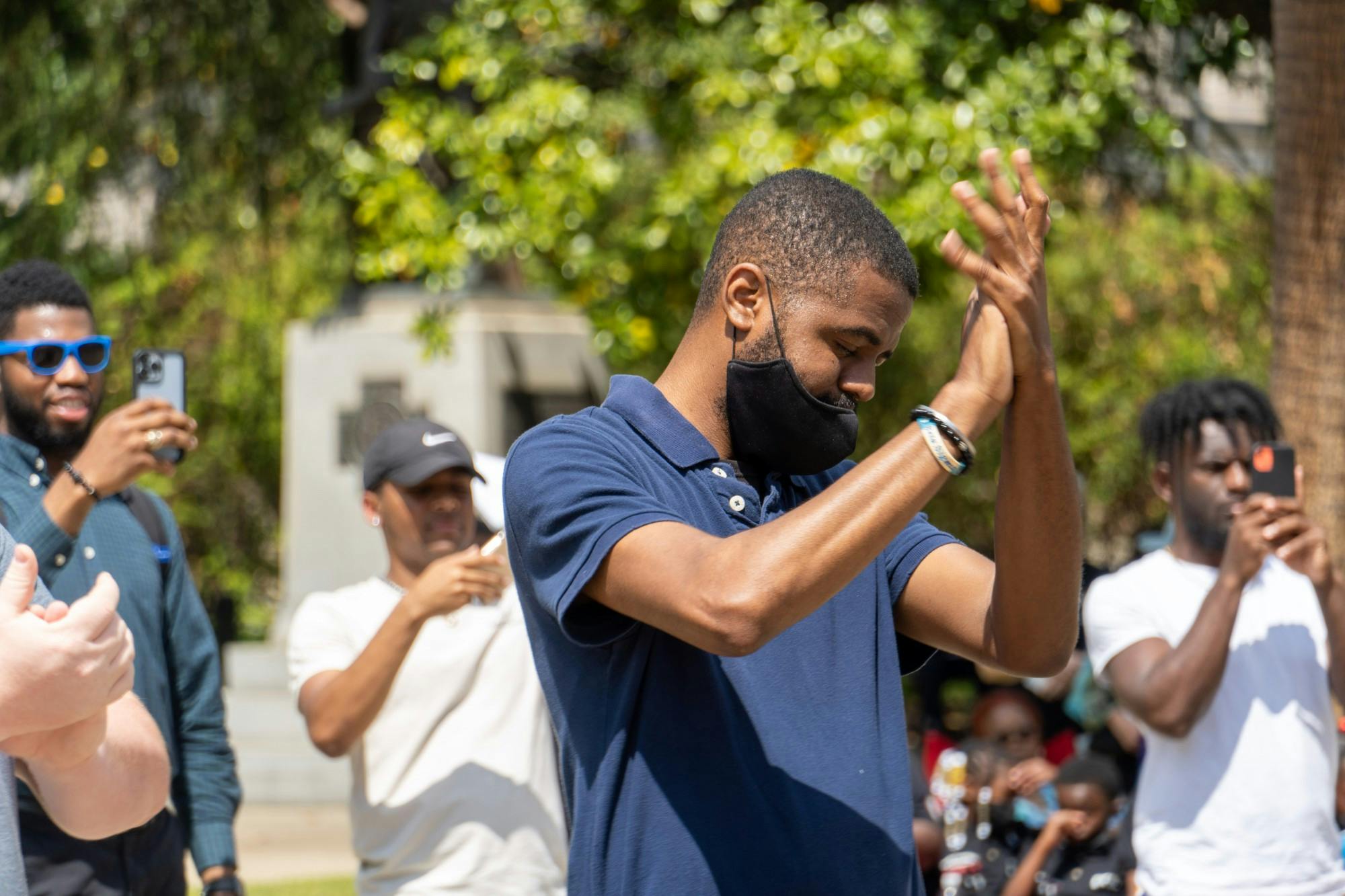Audience members applaud speakers as they denounce the death penalty and issue regarding the U.S prison systems on April 23, 2022. The South Carolina State Conference of the NAACP held a rally to oppose the death penalty and save convicted citizens like Richard Moore from being put to death.